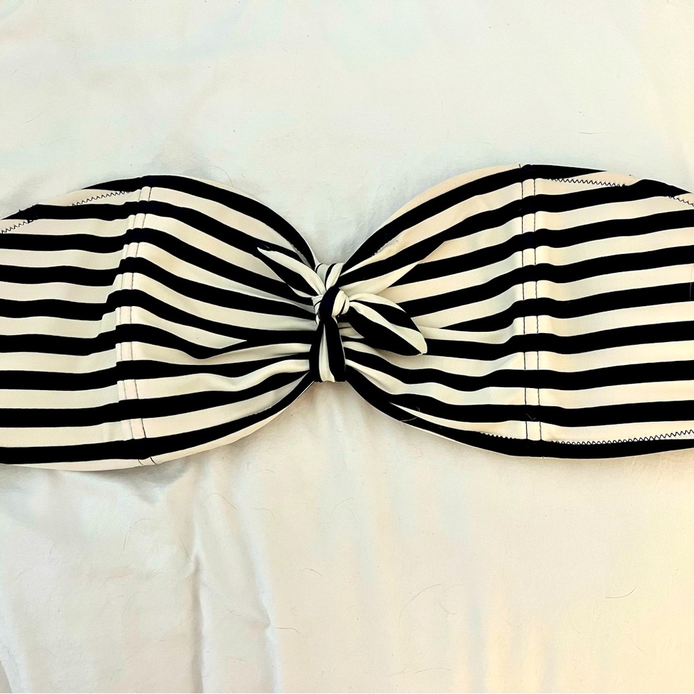 J.Crew Navy Striped Twist Front Bikini Top